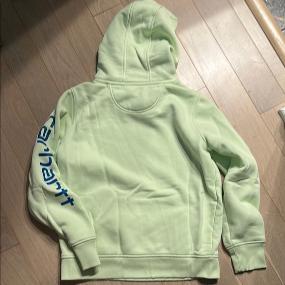 Carhartt Neon Green Hoodie with Blue Accents - Picture 4 of 4